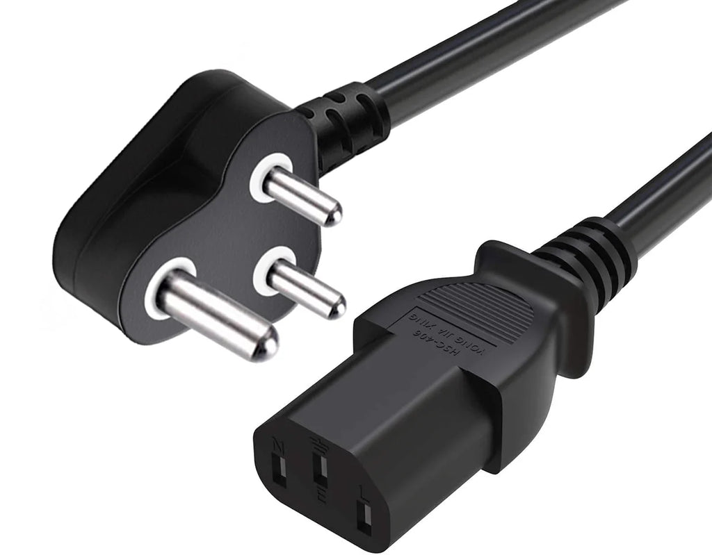 240V AC Power Cord 3-Pin Indian Plug to IEC C-13 Female Cable