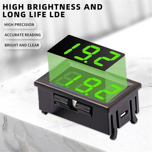 AC 70V-500V Mini Digital Voltmeter 2-Wire LED Display Panel Voltage Test Meter (GREEN 1 )
