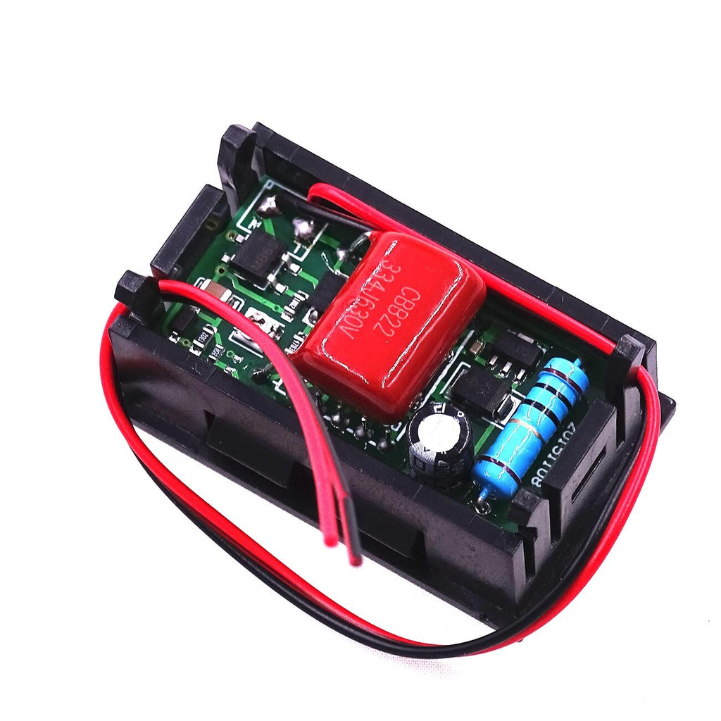 AC 70V-500V Mini Digital Voltmeter 2-Wire LED Display Panel Voltage Test Meter (GREEN 1 )