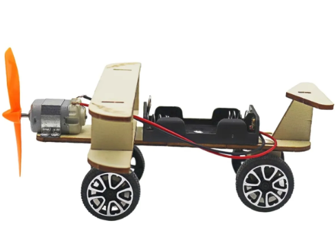 Wooden DIY Aero-Plane Single-Propellor Double-Wing Glider MDF Kit