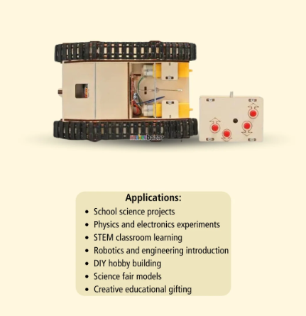 DIY Wooden RC Tank Model STEM Science Kit