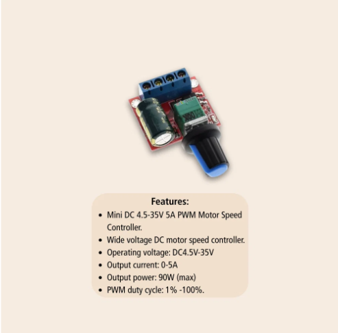 PWM DC Motor Speed Regulator 3V 6V 12V 24V 35V - 5Amp [Red]