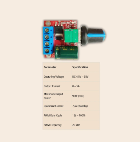 PWM DC Motor Speed Regulator 3V 6V 12V 24V 35V - 5Amp [Red]