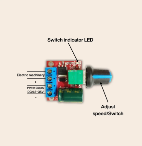 PWM DC Motor Speed Regulator 3V 6V 12V 24V 35V - 5Amp [Red]
