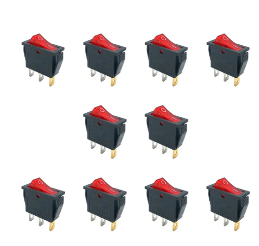 KCD3 (15/16Amp) 250V SPST ON-OFF 3 Leg Rocker Switch