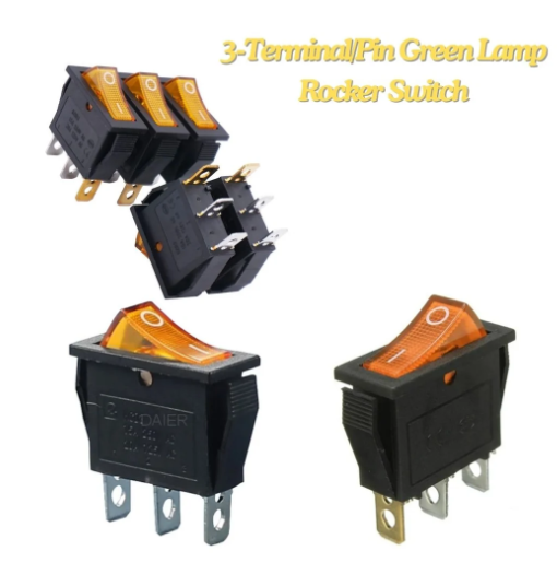 KCD3 (15/16Amp) 250V SPST ON-OFF 3 Leg Rocker Switch