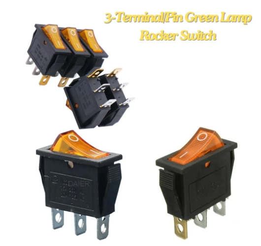 KCD3 (15/16Amp) 250V SPST ON-OFF 3 Leg Rocker Switch