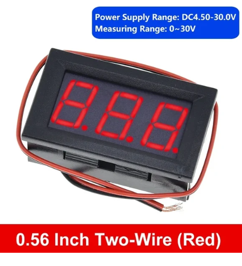 0.56inch Two-Wires LED Light Digital Voltmeter 4.5v to 120v  DC
