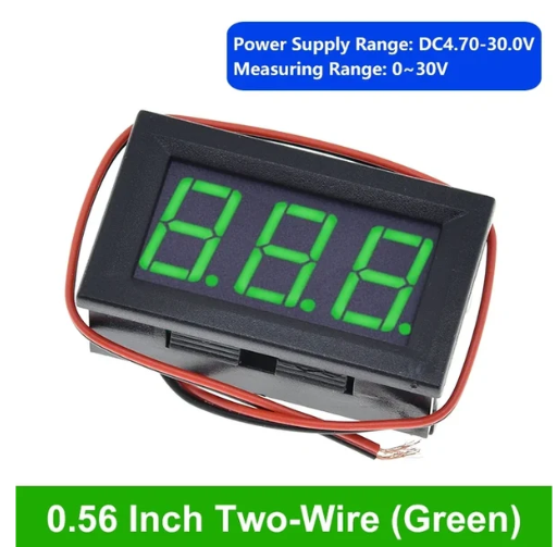 0.56inch Two-Wires LED Light Digital Voltmeter 4.5v to 120v  DC