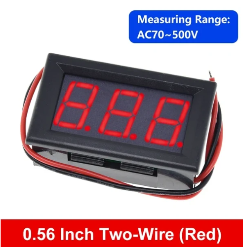 0.56inch Two-Wires LED Light Digital Voltmeter 4.5v to 120v  DC