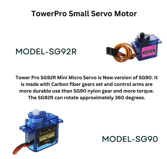 SG Series TowerPro Small Servo Motor Plastic Gear