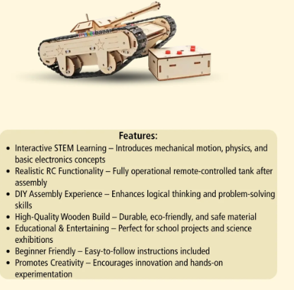 DIY Wooden RC Tank Model STEM Science Kit